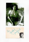 Jane Russell vintage signature piece featuring a 7x5 black and white photograph and a vintage signed