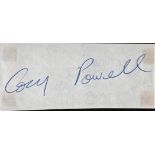 Music Cozy Powell signed 4 x 2 inch clipped page. Good condition. All autographs come with a