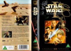 Star Wars multi-signed VHS sleeve including signatures from Ray Park, Phil Appledoor and one