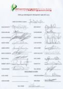Cricket, Glamorgan Dragons Squad 2010 signed team sheet signed by sports icons including Adam