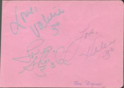Music, The Three Degrees and Sacha Distel vintage signed album page. The Three Degrees is an