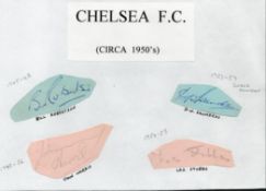 Football, vintage Chelsea signed sheet from the 40s/ 50s era including Bill Robertson, John