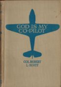Signed Book God is my Co-Pilot by Col Robert L Scott 1944 Second Edition Hardback Book Signed on the