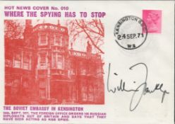William Franklyn signed FDC celebrating the end of spying in Britain in 1971 by the Russian