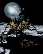NASA Edgar Mitchell Handsigned 10x8 Colour Photo. Photo shows the Moon Rover on the moon. Dedicated.