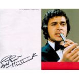 Engelbert Humperdinck signed white page with unsigned 6 x 4 inch colour photo. Good condition. All