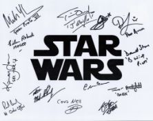 Star Wars Multi Signed 16x12 Promo with 13 signatures including Eileen Roberts, Trevor