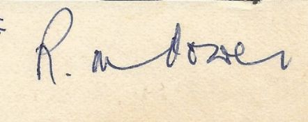 WW2 F/Lt R M Power Battle of Britain Pilot Handsigned Autograph piece Small piece of paper with