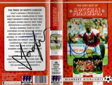 Ian Wright and Tony Adams signed The Very Best of Arsenal VHS sleeve of 1971-1993 Highbury