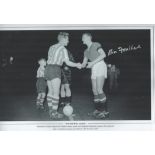 Football. Bill Foulkes Signed 18x12 black and white photo. Photo shows Foulkes as captain of Man Utd