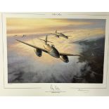 Generalleutnant Adolf Galland Signed in pencil Mark Postlethwaite Colour 20. 5x16 print Titled '