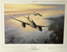 Generalleutnant Adolf Galland Signed in pencil Mark Postlethwaite Colour 20. 5x16 print Titled '