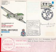 Colonel M J Buckmaster WW2 resistance leader signed RAF Benson cover front. The original cover has