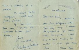 WW2 P/O P I Howard-Williams Battle of Britain Pilot Handsigned, Handwritten Letter, Dated 10th