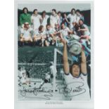 Trevor Brooking and Billy Bonds signed 16x12 West Ham United 1980 F. A Cup Winners colour montage