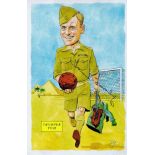 Tom Finney signed 6x4 Trooper Tom caricature card. Sir Thomas Finney CBE (5 April 1922 - 14 February