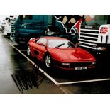 F1. Martin Brundle Handsigned 7x5 colour Photo. Photo shows Martin Brundle's Red Ferrari with