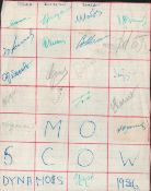 Sports, Vintage multi-signed team sheet dated 1955-1956 signed by 19 sports stars including Lev