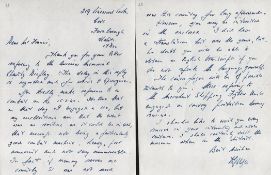 Douglas Gerald Cliff of 34 Sqdn. WW2 Battle of Britain Fighter Pilot hand signed, and written letter