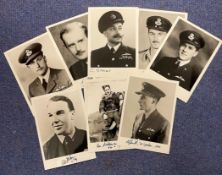 WW2 Ten Battle of Britain fighter pilots signed 6 x 4 inch portrait photos with printed biography