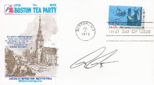 Ronald Regan Jr signed 1973 US Boston Tea Party FDC. Good condition. All autographs come with a
