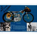 Ivan Mauger Handsigned 10x8 Montage Photo featuring Mauger's Speedway Motorbike. Superb Signature of