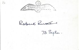 WW2 P/O R D RUTTER Battle of Britain fighter Pilot Hand signed Charity Card, no date, no note.