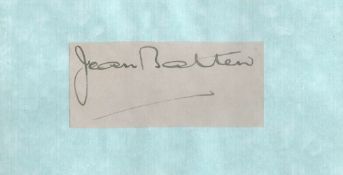 Jean Batten CBE Signature on a signature card set on an autograph book page. Jean Gardner Batten CBE