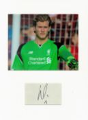 Football Loris Karius 16x12 overall Liverpool mounted signature piece includes signed album page and