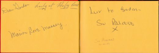 Autograph book with many Signatures including Su Pollard, Bill Waddington, Dana Wilson, Charlton