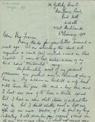 WW2 F/O P F McD Davies Handsigned, Handwritten Letter Dated 6th February 1980 Letter gives reference