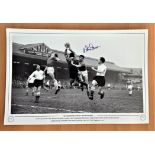 Football, Alex Dawson signed 12x18 black and white photograph pictured during the 1968 match between