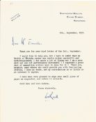 WW2 P/O W A A Read Battle of Britain Pilot Hand signed, Typed Letter Dated 9th September 1975,