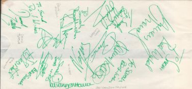 Football, vintage multi-signed paper bag by football stars including Paul Allen, Erik Thorstvedt,