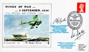 Rear Admiral PD Gick CB OBE DSC RN Handsigned Wings of War 3rd September 1939 FDC. Produced by the