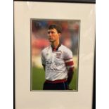 Bryan Robson Handsigned 12x8 Colour Photo in black wood effect Frame measuring 18x14 Overall.