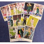 South Africa cricket collection 12 signed 6x4 colour photo cards featuring players past and present.