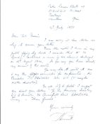 WW2 S/Ldr. J Worrall, Battle of Britain Pilot Hand signed, Handwritten Letter Dated 12th July