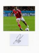 Football Hal Robson Kanu 16x12 overall Wales mounted signature piece includes signed album page