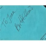 James Bond Britt Ekland signed autograph album page to Joan with Johnnie Ray on back. Good