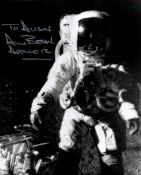 NASA Alan Bean (Apollo 12) Handsigned 10x8 Black and White Photo. Signed in silver marker pen,
