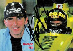 Damon Hill signed 6x4 colour montage photograph. Hill (born 17 September 1960) is a British former