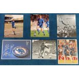 Chelsea FC. Collection of 6 Hand signed Black, White and Colour Photos, variation in size. Hand