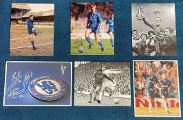 Chelsea FC. Collection of 6 Hand signed Black, White and Colour Photos, variation in size. Hand