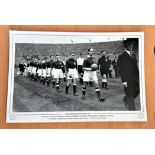 Football, Johnny Morris and Jack Crompton signed 12x18 black and white photograph picturing