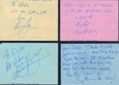 Music The Damned, four autograph album pages signed by Rat Scabies, Roman Jugg, Dave Vanian, Brynn