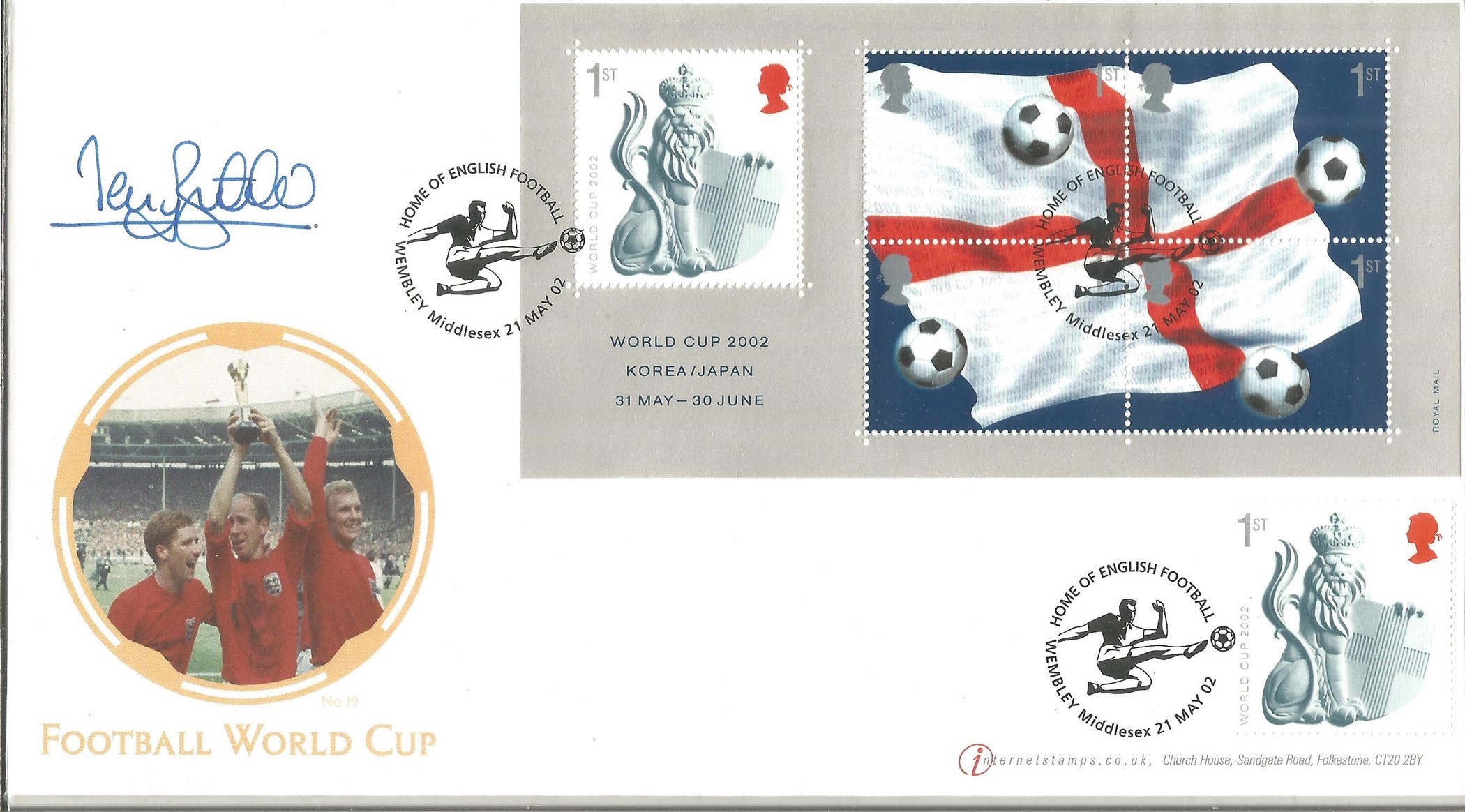 Football Terry Butcher signed Internetstamps official FDC For the 2002 World Cup in Korea/Japan 31st