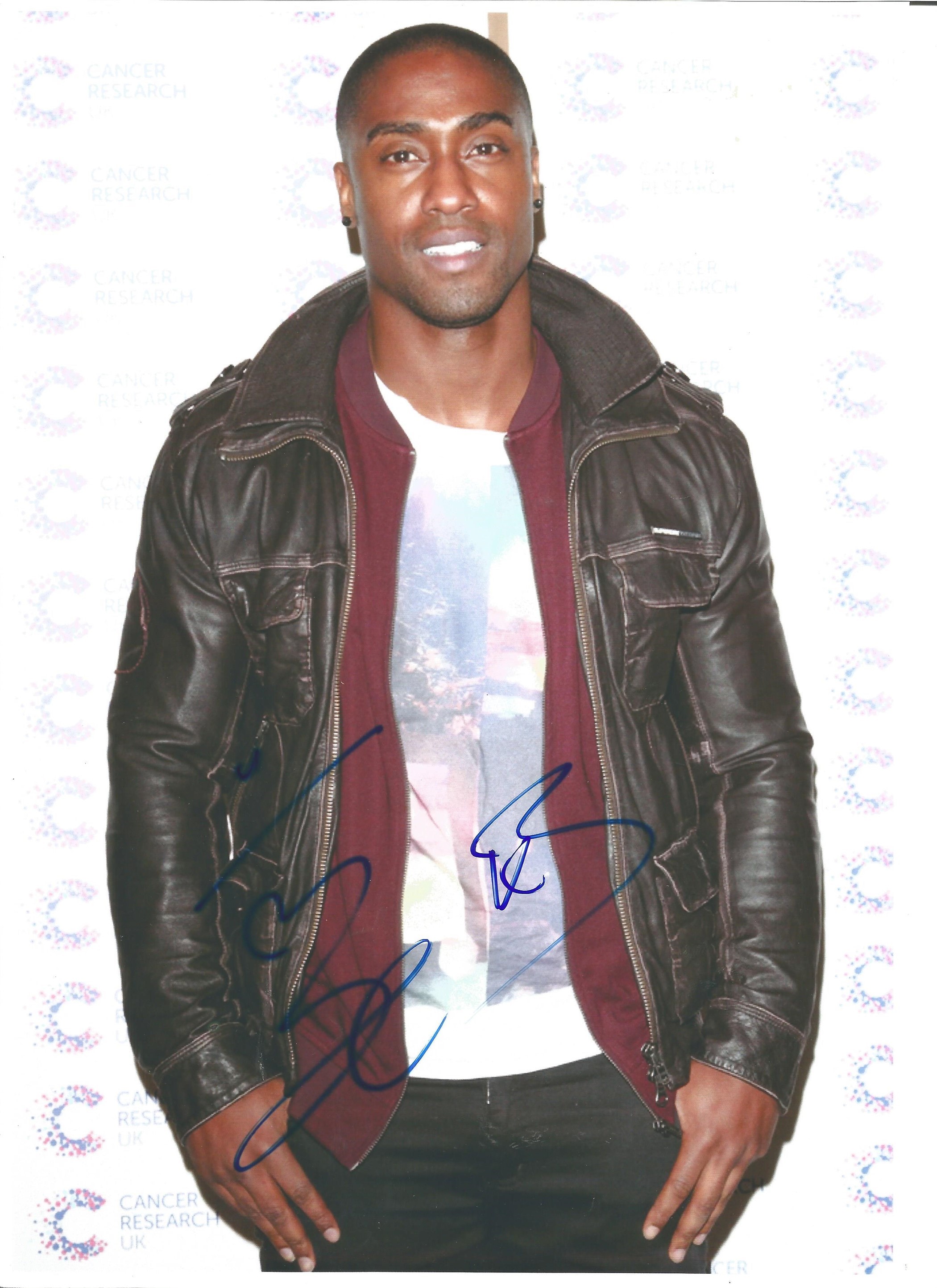 Simon Webbe from pop band Blue, signed 8x10 colour photograph. Good condition. All autographs come