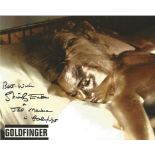 Shirley Eaton as Jill Masterson in James Bond Gold Finger signed 10x8 inch colour photo. Inscribed