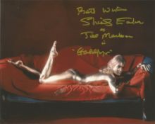 Shirley Eaton as Jill Masterson in James Bond Gold Finger signed 10x8 inch colour photo. Good